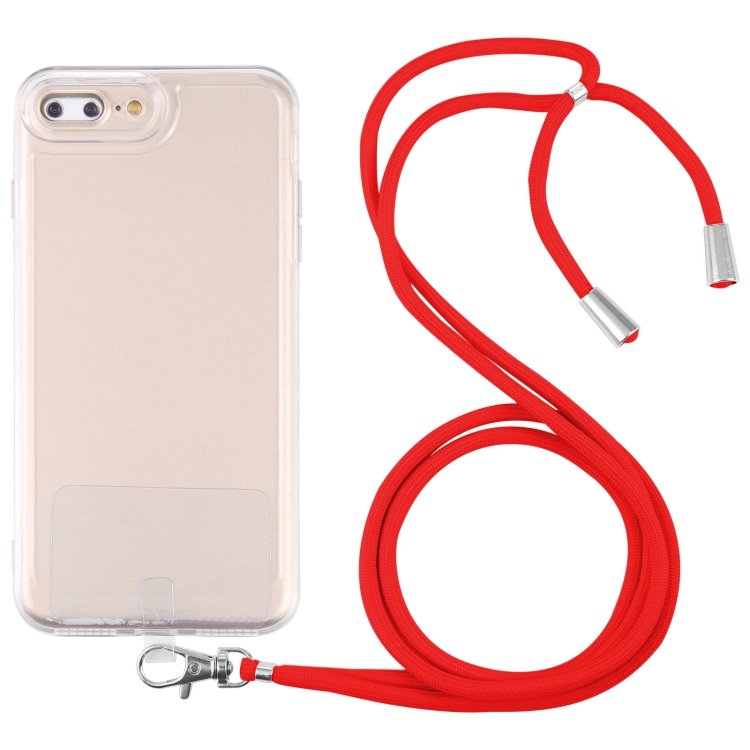 

Lanyard Transparent TPU Phone Case For iPhone 7 Plus / 8 Plus(Red)
