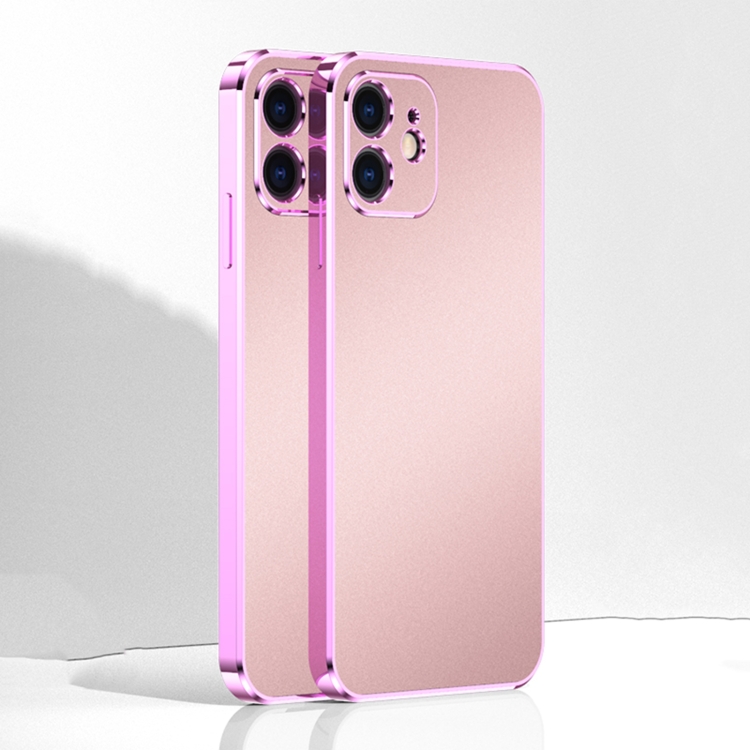 

Ultra Thin Electroplated Frosted TPU Phone Case For iPhone 12(Pink)