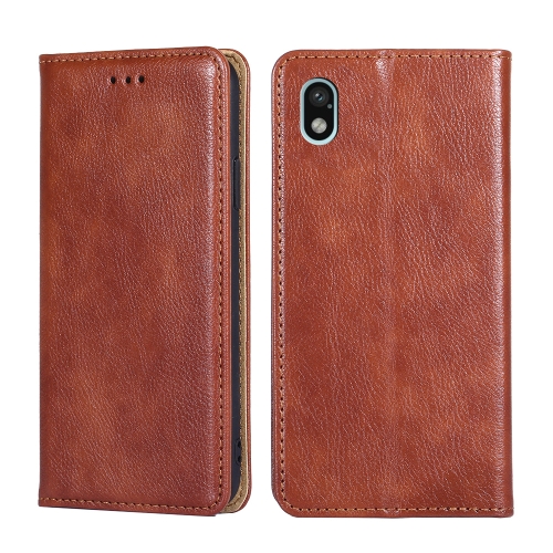 

For Sony Xperia Ace III Gloss Oil Solid Color Magnetic Flip Leather Phone Case(Brown)