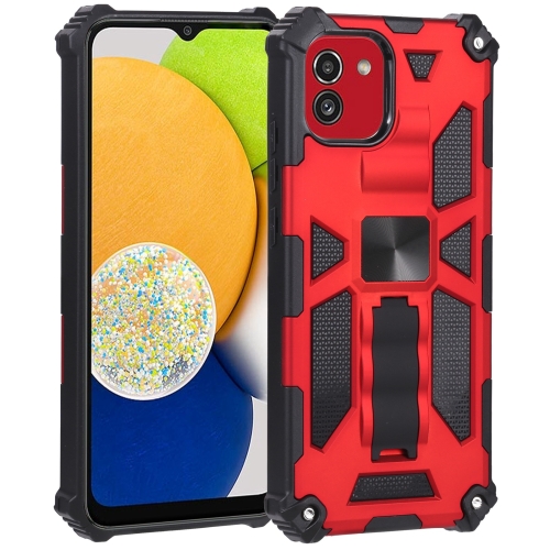 

For Samsung Galaxy A03 EU 164mm Armor Kickstand TPU + PC Magnetic Phone Case(Red)