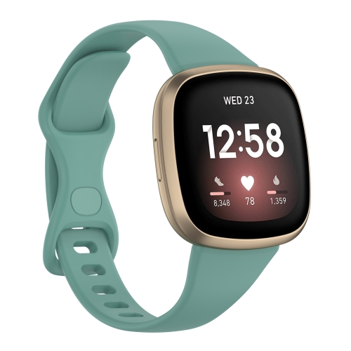 

For Fitbit Versa 4 / Versa 3 / Sense Universal TPU Watch Band, Size:S(Pine Needle Green)
