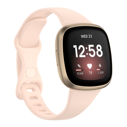 

For Fitbit Versa 4 / Versa 3 / Sense Universal TPU Watch Band, Size:L(Sand Pink)