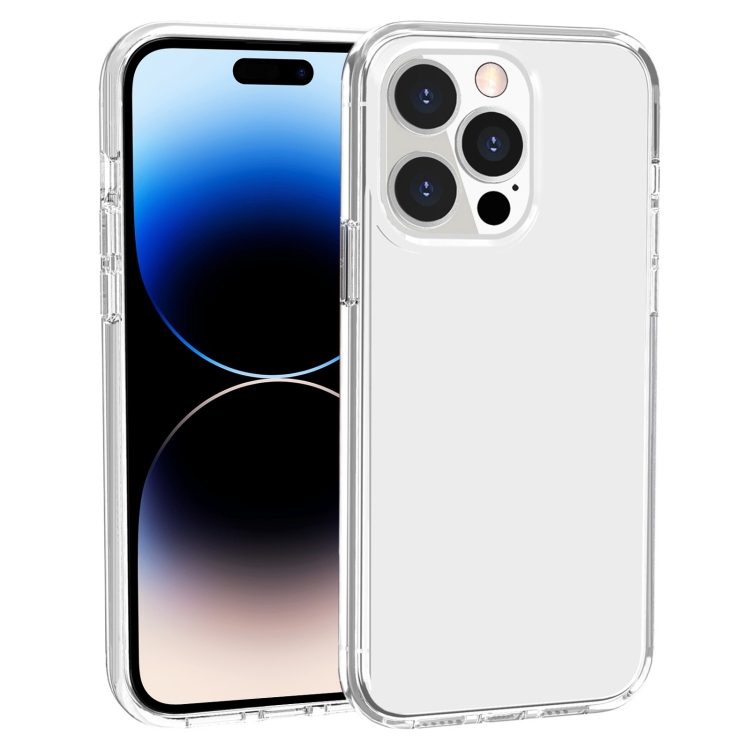 

For iPhone 14 Pro Max Shockproof Terminator Style Transparent Protective Case (Transparent)