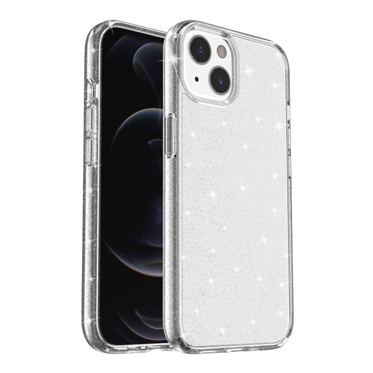 

For iPhone 14 Shockproof Terminator Style Glitter Powder Protective Case (White)