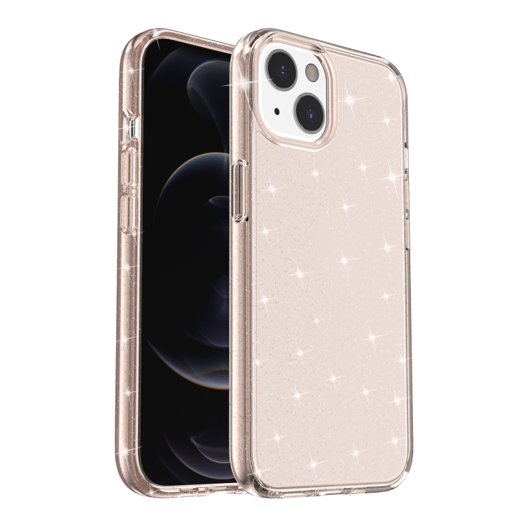 

For iPhone 14 Plus Shockproof Terminator Style Glitter Powder Protective Case (Gold)