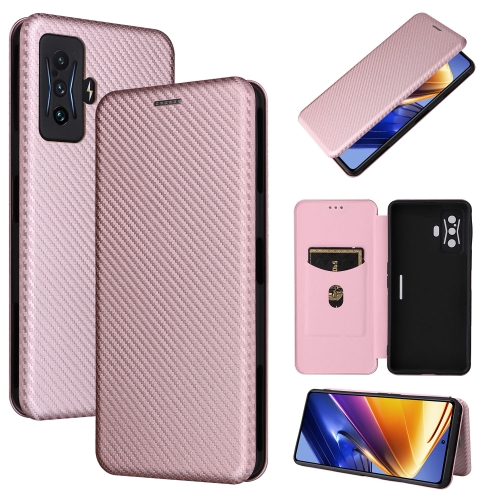 

For Xiaomi Poco F4 GT/Redmi K50 Gaming Carbon Fiber Texture Horizontal Flip Leather Phone Case(Pink)