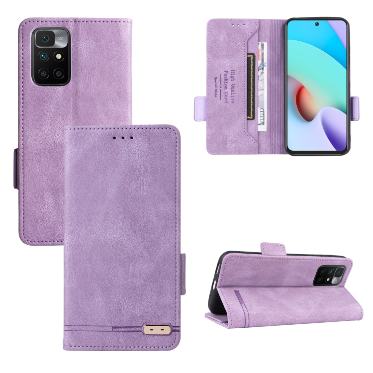 

For Xiaomi Redmi 10 5G/Note 11E Magnetic Clasp Flip Leather Phone Case(Purple)