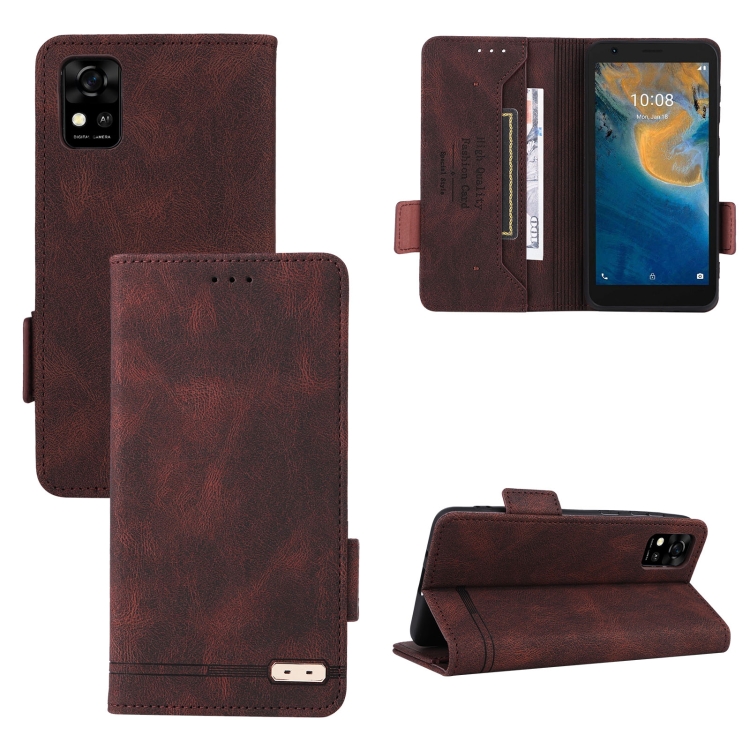 

For ZTE Biade A31 Magnetic Clasp Flip Leather Phone Case(Brown)