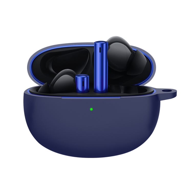 

For Realme Buds Air 3 Silicone Earphone Protective Case with Hook(Dark Blue)