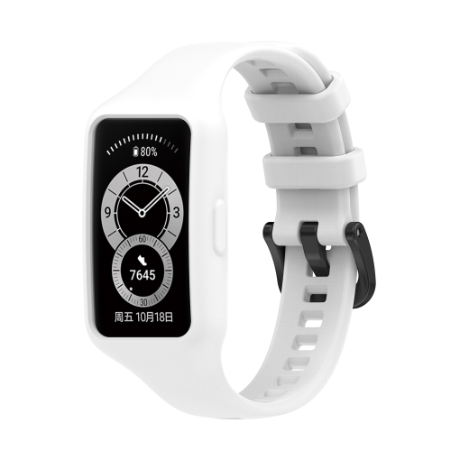

For Huawei Band 7 / 6 Pro / 6 / Honor Band 7 / 6 Universal Integrated Silicone Watch Band(White)