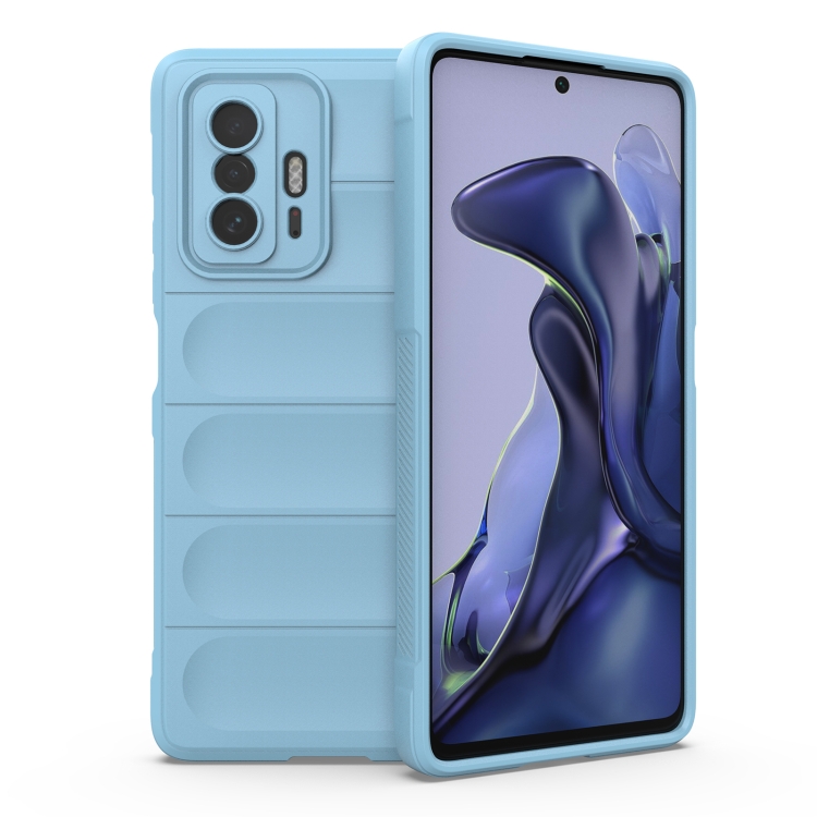 

For Xiaomi 11T Magic Shield TPU + Flannel Phone Case(Light Blue)