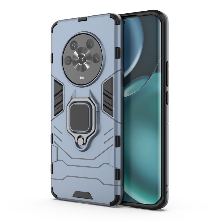 

For Honor Magic4 Shockproof PC + TPU Protective Phone Case with Magnetic Ring Holder(Navy Blue)