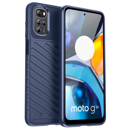 

For Motorola Moto E32 Thunderbolt Shockproof TPU Protective Soft Phone Case(Blue)