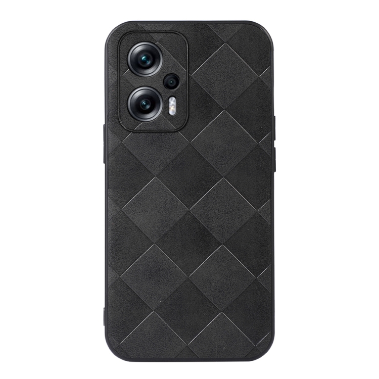 

For Xiaomi Redmi Note 11T Pro Weave Plaid PU Phone Case(Black)