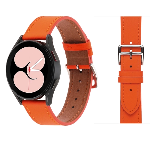 

For Samsung Galaxy Watch4 40mm / 44mm Plain Weave Leather Watch Band(Orange)