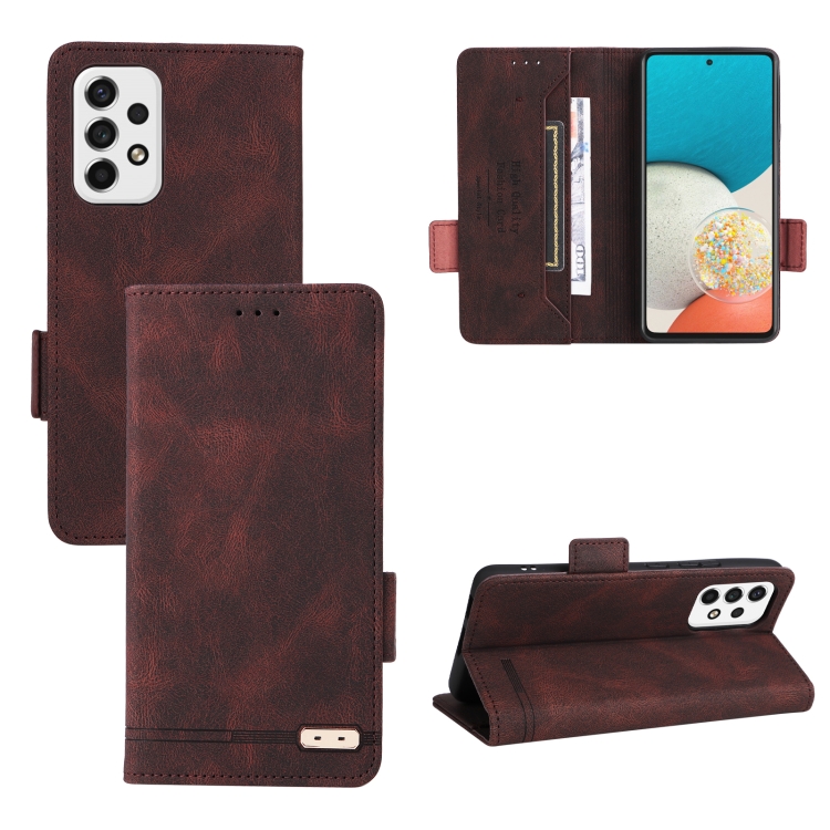 

For Samsung Galaxy A53 5G Magnetic Clasp Flip Leather Phone Case(Brown)