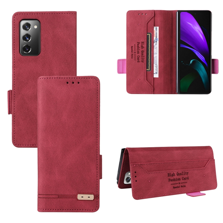

For Samsung Galaxy Z Fold2 5G Magnetic Clasp Flip Leather Phone Case(Red)