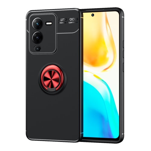 

For vivo S15 Pro Metal Ring Holder TPU Phone Case(Black+Red)