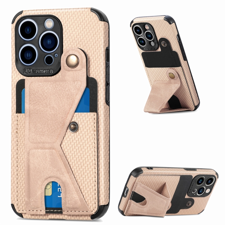 

K-shaped Magnetic Card Phone Case For iPhone 11 Pro Max(Khaki Apricot)