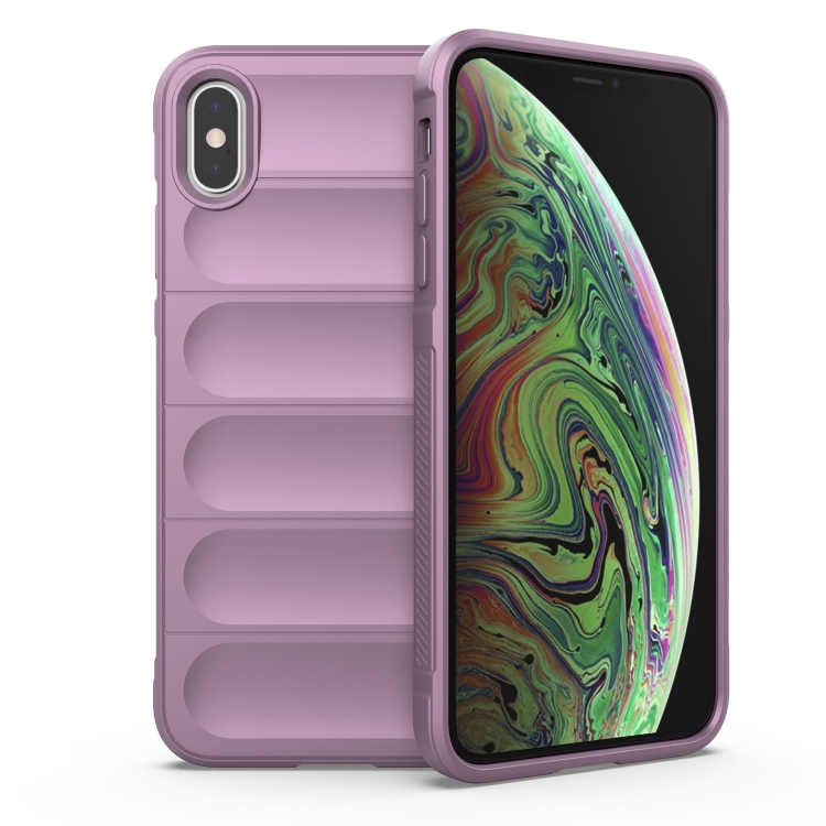 

For iPhone X / XS Magic Shield TPU + Flannel Phone Case(Purple)