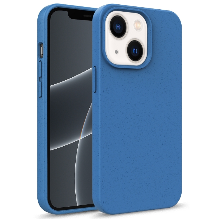 

For iPhone 14 Starry Series Shockproof Straw Material + TPU Protective Phone Case (Blue)