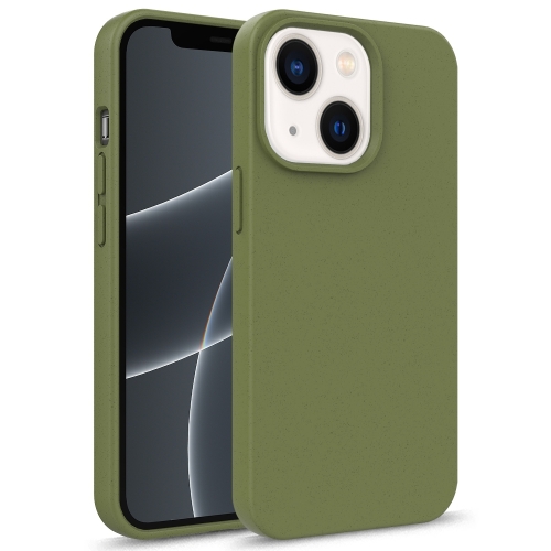 

For iPhone 14 Plus Starry Series Shockproof Straw Material + TPU Protective Phone Case (Army Green)