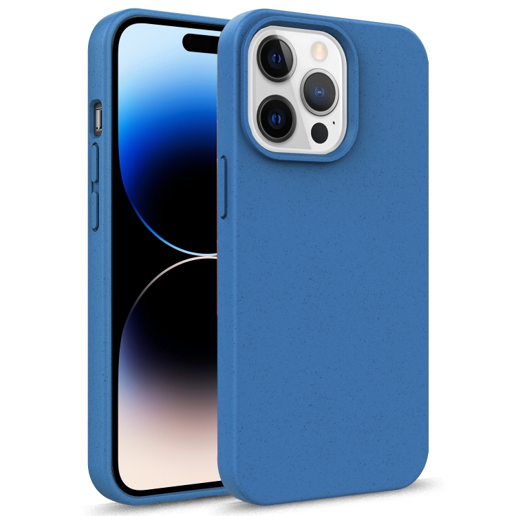

For iPhone 14 Pro Starry Series Shockproof Straw Material + TPU Protective Phone Case (Blue)