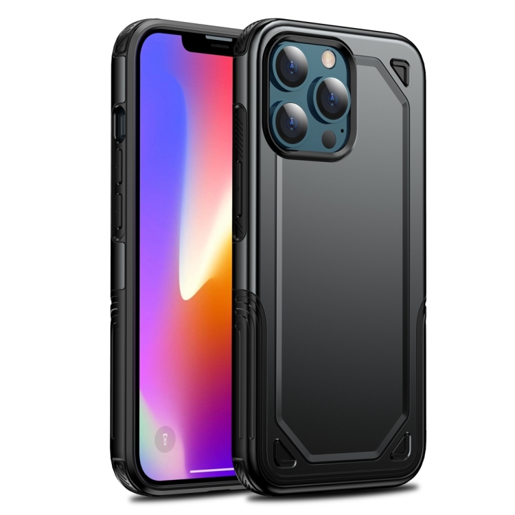 

Shockproof Rugged Armor Protective Phone Case For iPhone 14 (Black)