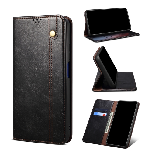 

For OnePlus Nord 2T Oil Wax Crazy Horse Texture Leather Phone Case(Black)