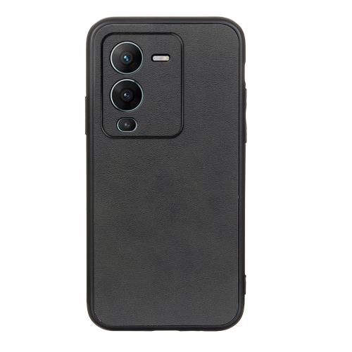 

For vivo S15 Pro Two-color Calf Texture Shockproof Phone Case(Black)