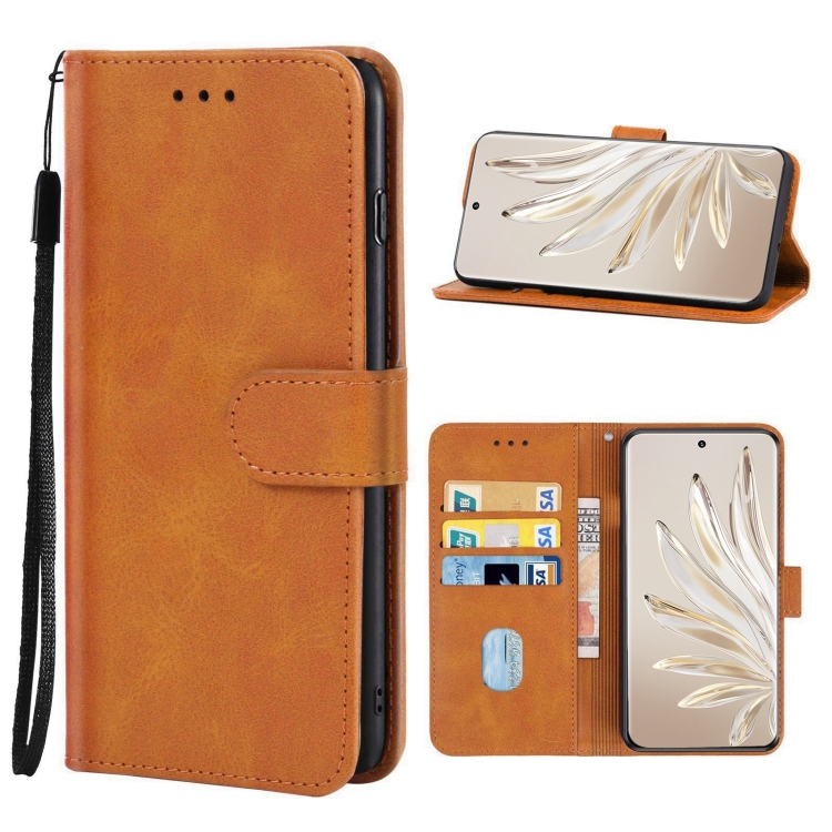 

For Honor 70 Pro+ Leather Phone Case(Brown)
