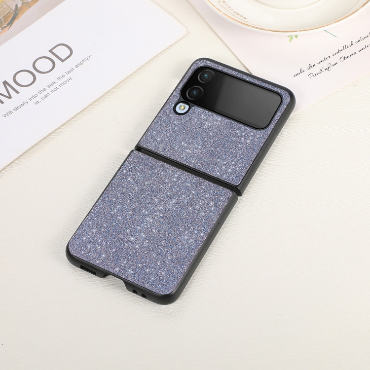 

For Samsung Galaxy Z Flip4 Glitter Powder PU Phone Case(Black)