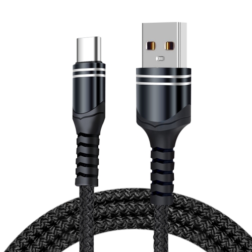 

USB-C / Type-C 6A Woven Style USB Charging Cable, Cable Length: 1m(Black)