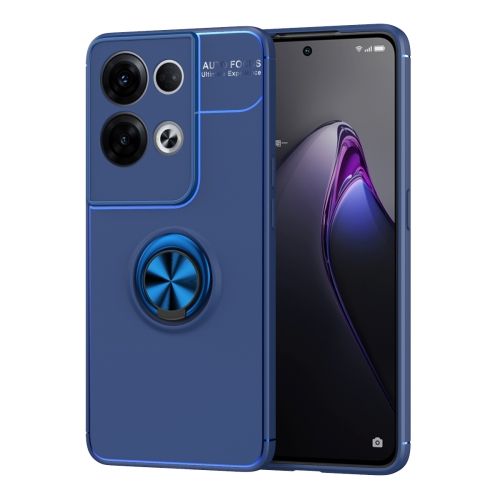 For OPPO Reno8 Pro+ Metal Ring Holder 360 Degree Rotating TPU Phone Case(Blue)
