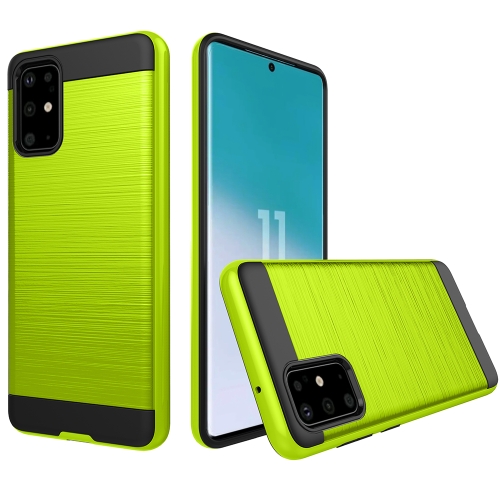 

For Galaxy S20 Brushed Texture Shockproof Rugged Armor Protective Case(Green)