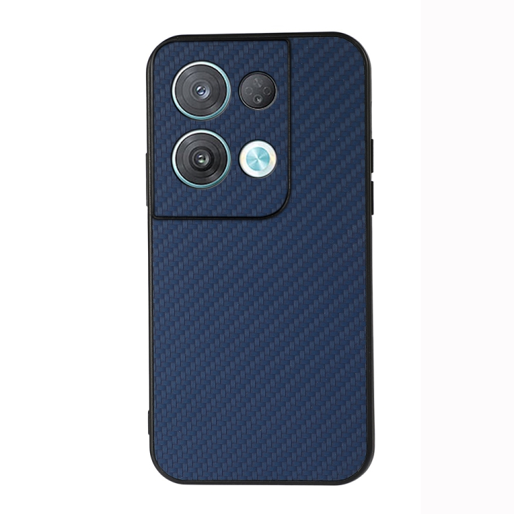 

For OPPO Reno8 Carbon Fiber Texture Shockproof Protective Phone Case(Blue)