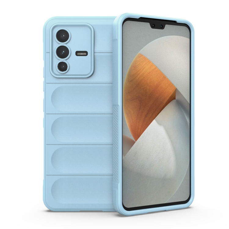 

For vivo S12 Magic Shield TPU + Flannel Phone Case(Light Blue)