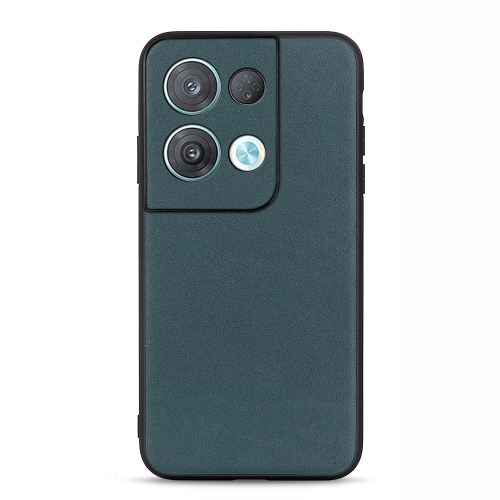 

For OPPO Reno8 Pro+ Accurate Hole Lambskin Texture Genuine Leather Phone Case(Green)