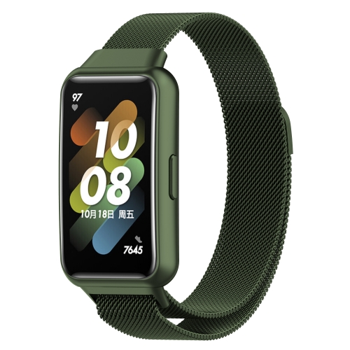

For Huawei Band 7 / 7 NFC Milan Metal Magnetic Watch Band(Green)