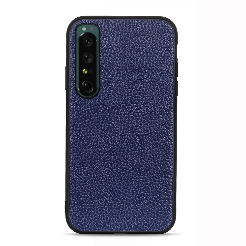 

For Sony Xperia 1 IV Litchi Texture Genuine Leather Phone Case(Blue)