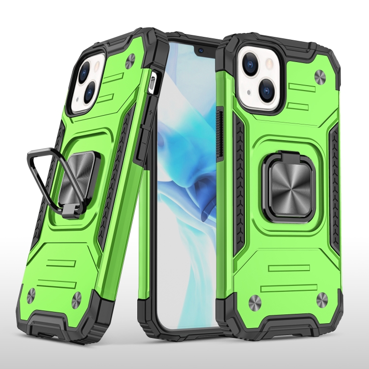 

Magnetic Armor TPU + PC Ring Holder Phone Case For iPhone 14 (Green)