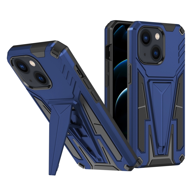 

Super V Armor PC + TPU Holder Phone Case For iPhone 14 Max (Blue)