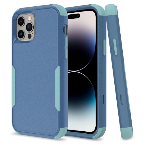 

For iPhone 14 Pro Max Commuter Shockproof TPU + PC Phone Case (Royal Blue+Grey Green)