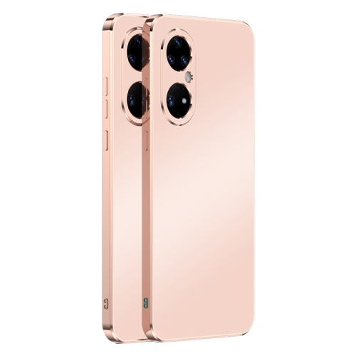 

For Huawei P50 Ultra Thin Electroplated Frosted TPU Phone Case(Light Pink)