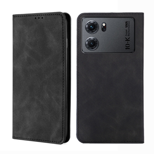 

For OPPO K10 5G Skin Feel Magnetic Horizontal Flip Leather Phone Case(Black)