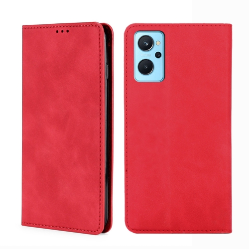 

For OPPO Realme 9i/A36 4G/A96 4G/K10 4G/A76 4G Skin Feel Magnetic Horizontal Flip Leather Phone Case(Red)