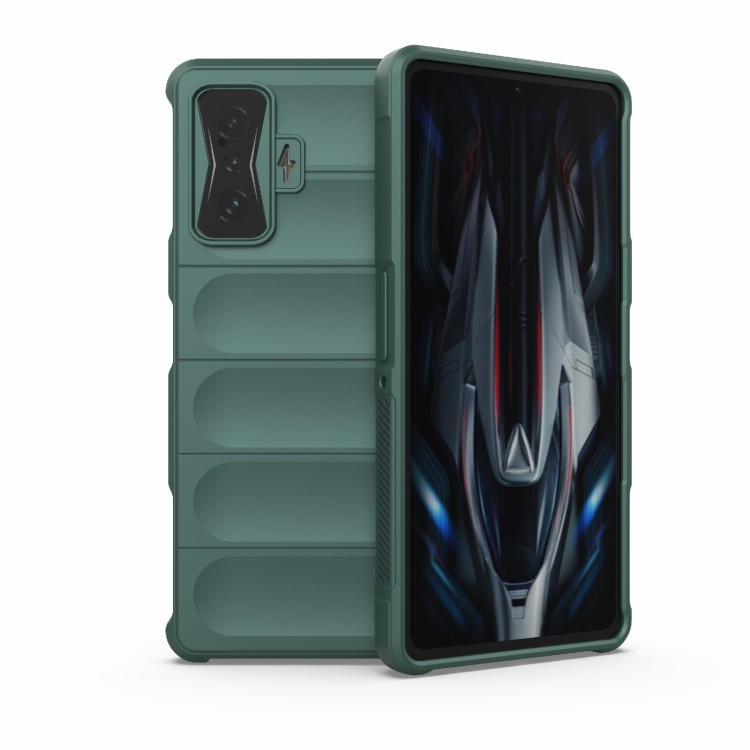 

For Xiaomi Redmi K50 Gaming Magic Shield TPU + Flannel Phone Case(Dark Green)