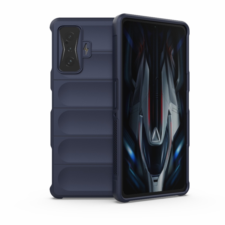 

For Xiaomi Redmi K50 Gaming Magic Shield TPU + Flannel Phone Case(Dark Blue)