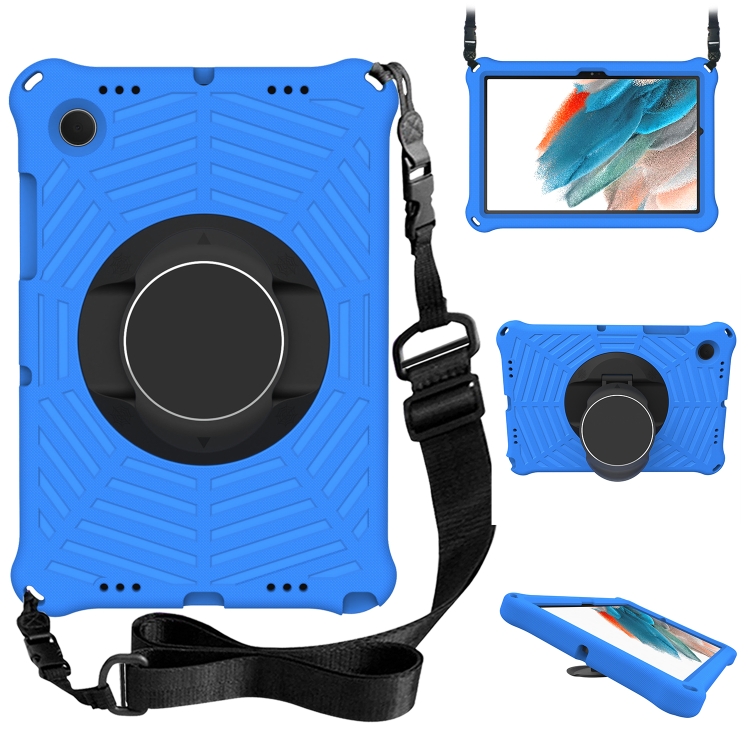 

For Samsung Galaxy Tab A8 10.5 2021 Spider King EVA Protective Case with Adjustable Shoulder Strap & Holder(Blue)