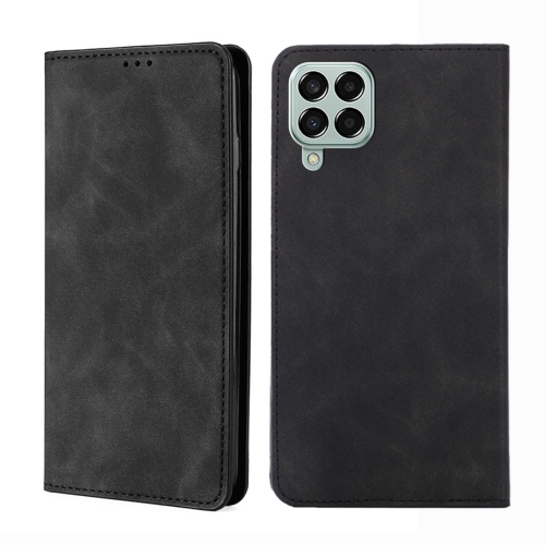 

For Samsung Galaxy M33 5G Skin Feel Magnetic Horizontal Flip Leather Phone Case(Black)